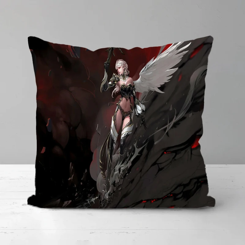 Наволочка Lineage2, декоративные подушки с имитацией искусственного дуплекса для гостиной, Короткие Плюшевые наволочки