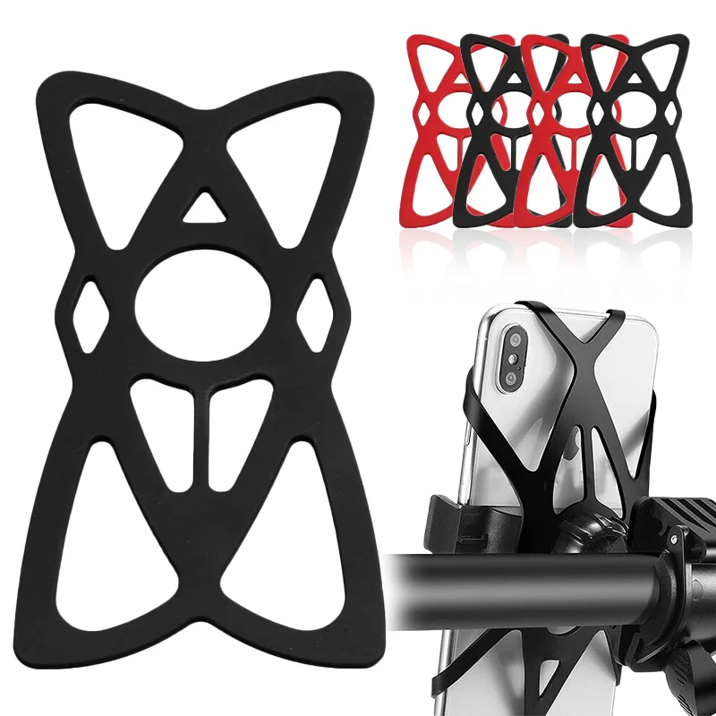 

Universal Motorcycle Bike Phone Holder Silicone Replacement Bicycle Handlebar Phone Strap Anti-slip Mobile Phone Mount Tether