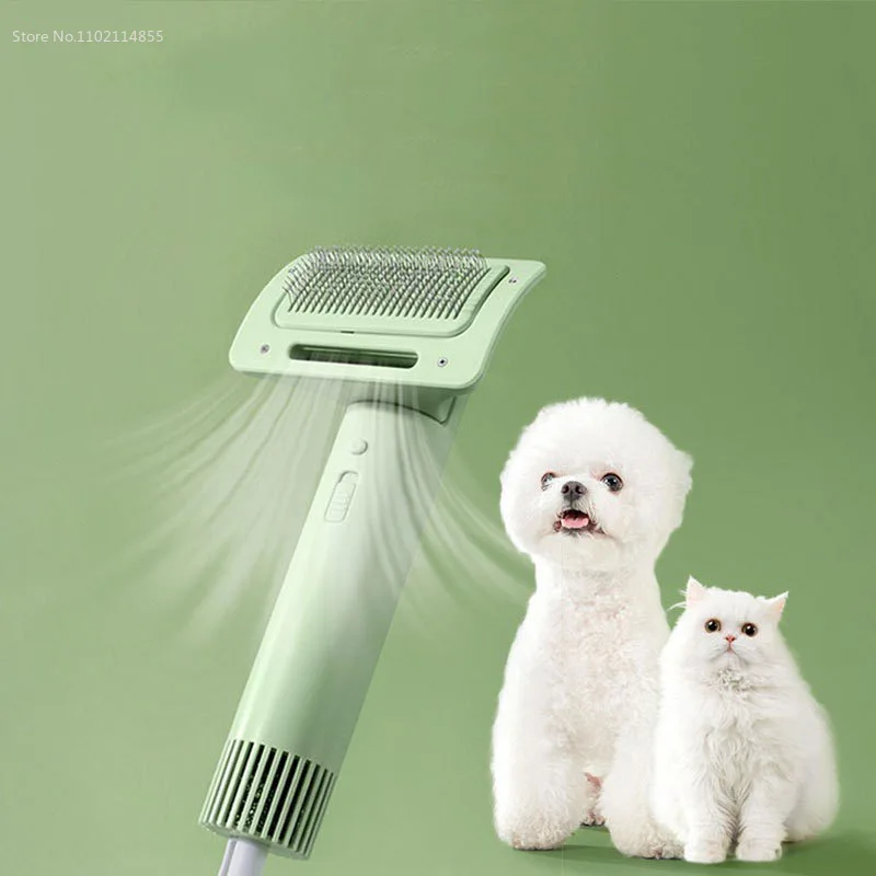 

2 In 1 Portable Dog Blow Dryer Fast High Power Pet Hair Dryer Quiet Grooming Steel Needle Comb Pet Grooming Tools Peine Mascotas