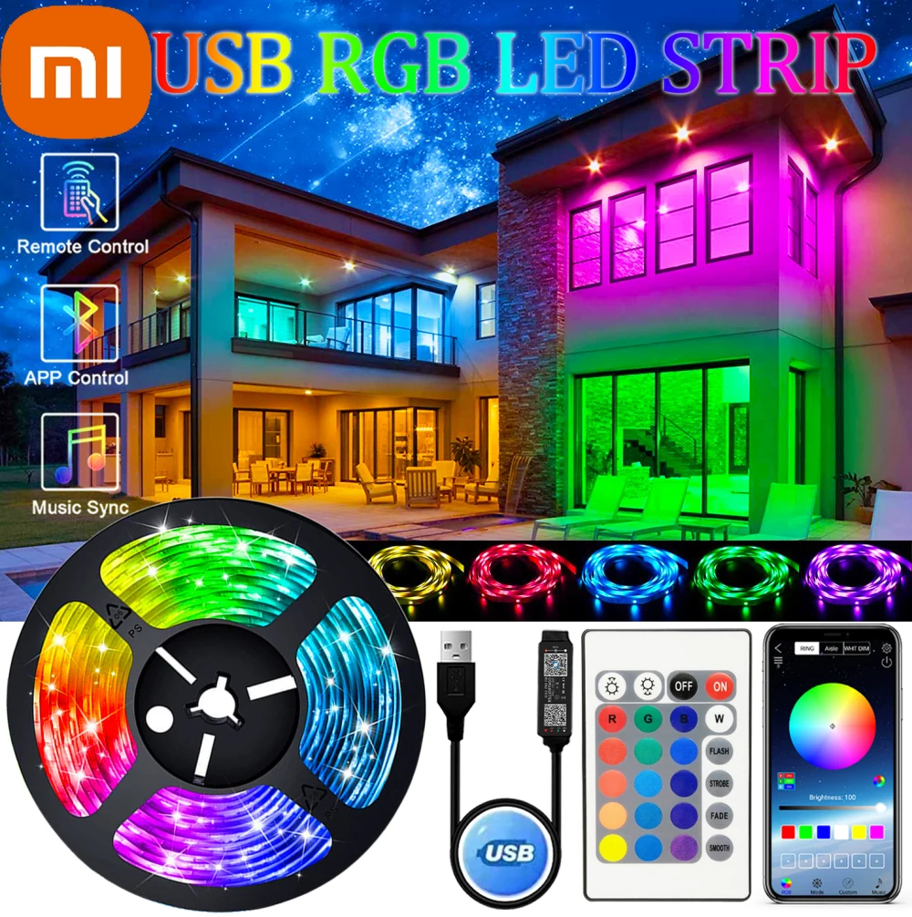

Светодиодная лента Xiaomi, USB, Bluetooth, 5 В, RGB