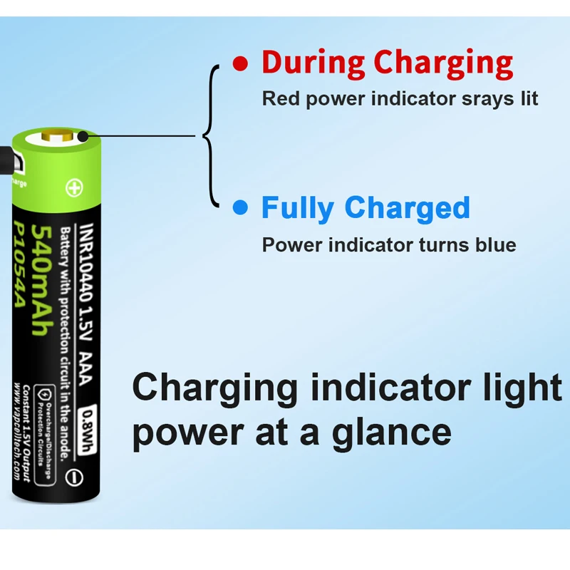 USB-батарея Vapcell P1054A 10440