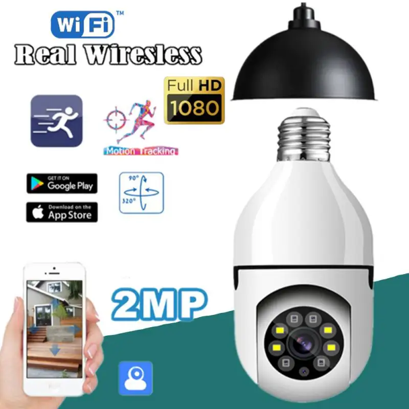 

1080P E27 PTZ Camera IP Camera WiFi Camera Motion Auto Tracking 4X Digital Zoom Two Way Talk Full Color Night Vision CCTV Camera