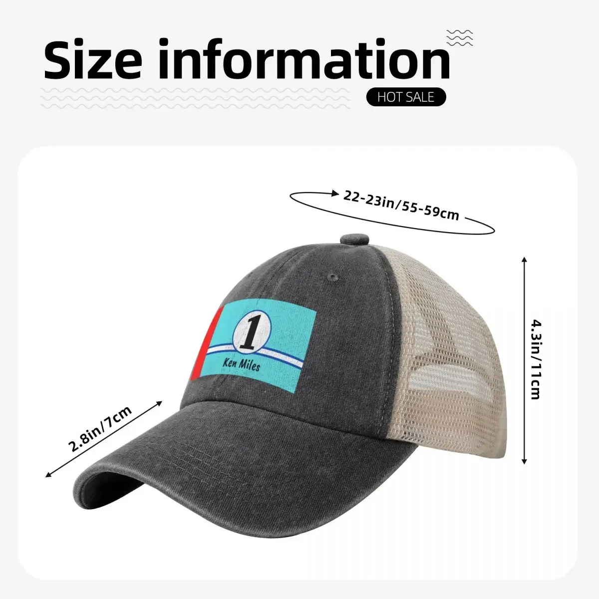 Бейсбольная кепка Ken Miles-1 на заказ шляпа от солнца чайная мужская и женская