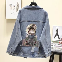 spring autumn fashion cowgirl top plus size printed cropped coat long sleeve top free shipping wholesale streetwear korean loose