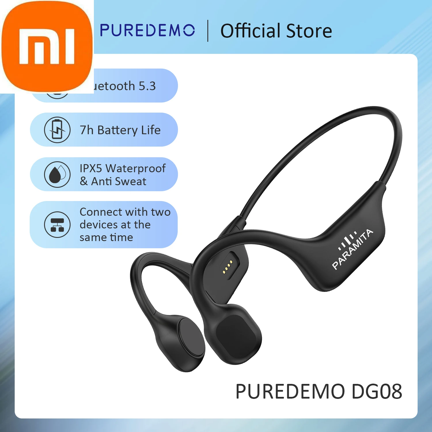 

xiaomi Real Bone Conduction Headphones Bluetooth 5.3 Wireless Earphones Waterproof Sports Headset with Mic for Workouts Running