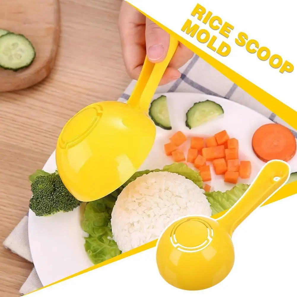 

1pc Rice Scoop Mold Non-stick Diy Sushi Mold Rice Ball Kitchen Congee Half Tool Rice Accessory Spoon Round Cooker Spoon A4q5