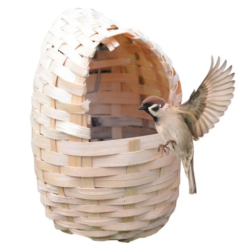 

Bird House Hanging Bird Nesting Boxes Hand Woven Bamboo Birdhouses Hummingbird Nest Outdoor Shelter For Small Birds And Small