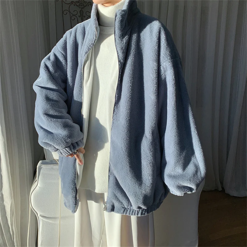 Winter Jacket Men Warm Fashion 5 Colors Casual Thickened Lamb Wool Jacket Men Streetwear Loose Short Coat Mens Fleece Coat M-2XL