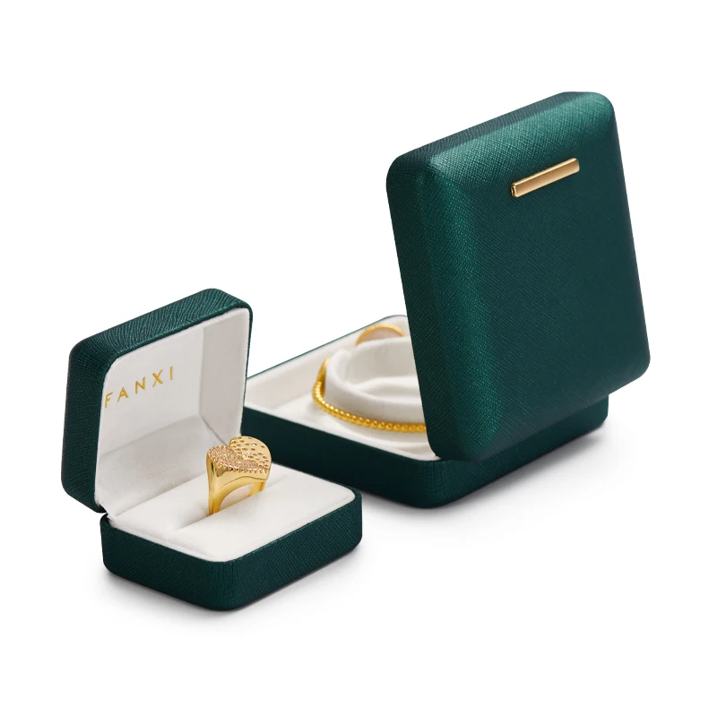 Oirlv Ring Boxes Gold Edge Arch Jewelry Box Green White Necklace Pendant Box Custom Women's Bracelet Box Jewelry Boxes For Gifts