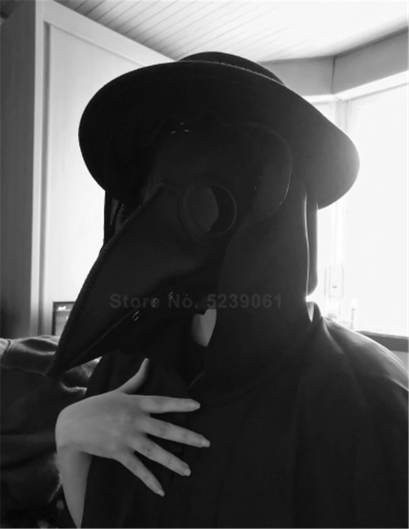 Carnival Halloween Gothic Style Punk Crow Reaper Black Masks Plague Clown Beak Mask Fancy Devil Cosplay Party Scary Face Cover |