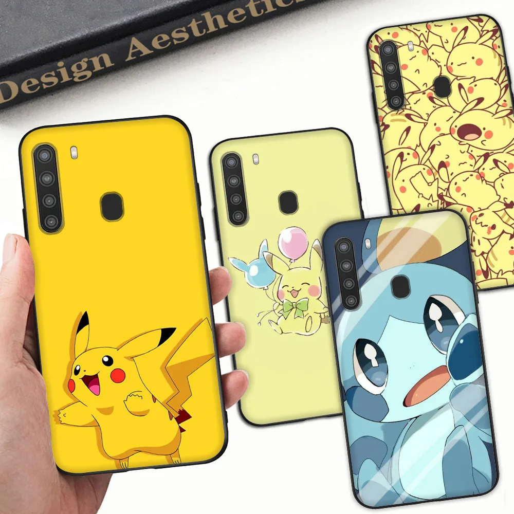 

Black Case for Huawei Mate 20 P20 P30 Lite P40 Honor 9X Pro Protected Cover ETS-38Pokemon Pikachu