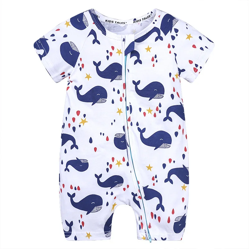 2023 Summer Newborn Baby Romper Double Zippers Dinosaur Rompers For Baby Boy Pajamas Clothes Kids Onesie Fashion Baby Clothing images - 6