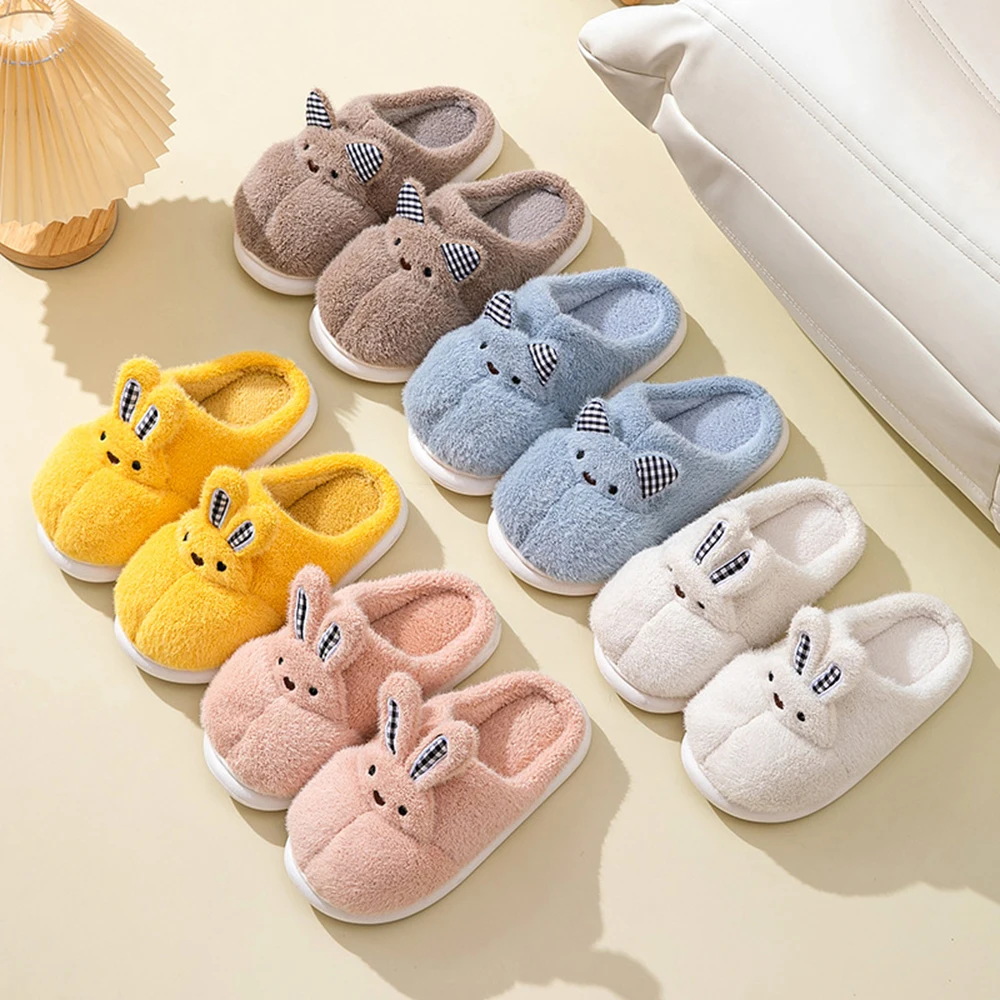 

Women Cotton Slippers Cartoon Rabbit Thick Soft Non-slip Sole Leisure Home Slippers Indoor Bedroom Couples Men's Shoes qt539