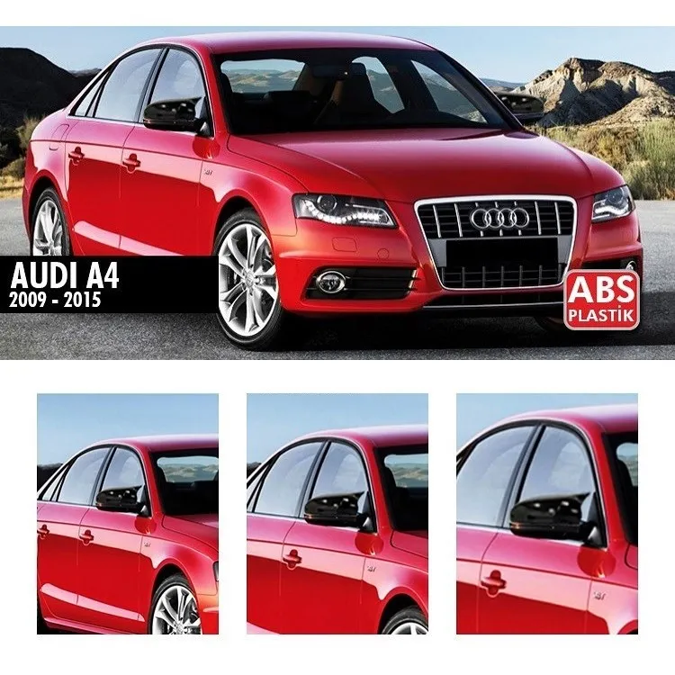 Зеркальный чехол в стиле летучей мыши для Audi A4 B8, глянцевый черный, Audi A4 2009 2010 2011 2012 2013 2014, черный, левый и правый