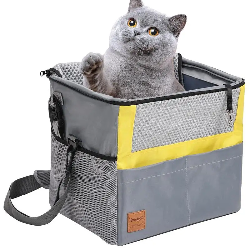 

Bicycle Pet Basket Dog Carrier For Bike Riding Waterproof Double-Head Zipper Dog Cat Carrier Cargo Baskets With Multiple Pockets