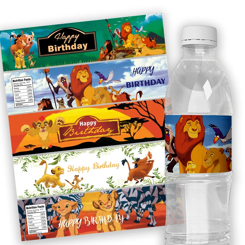 24pcs Lion King Custom Mineral Water Bottle Stickers Labels 