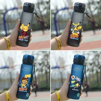 cartoon pokemon pikachu sports water bottle outdoor water bottle plastic portable water cup women men car office cup