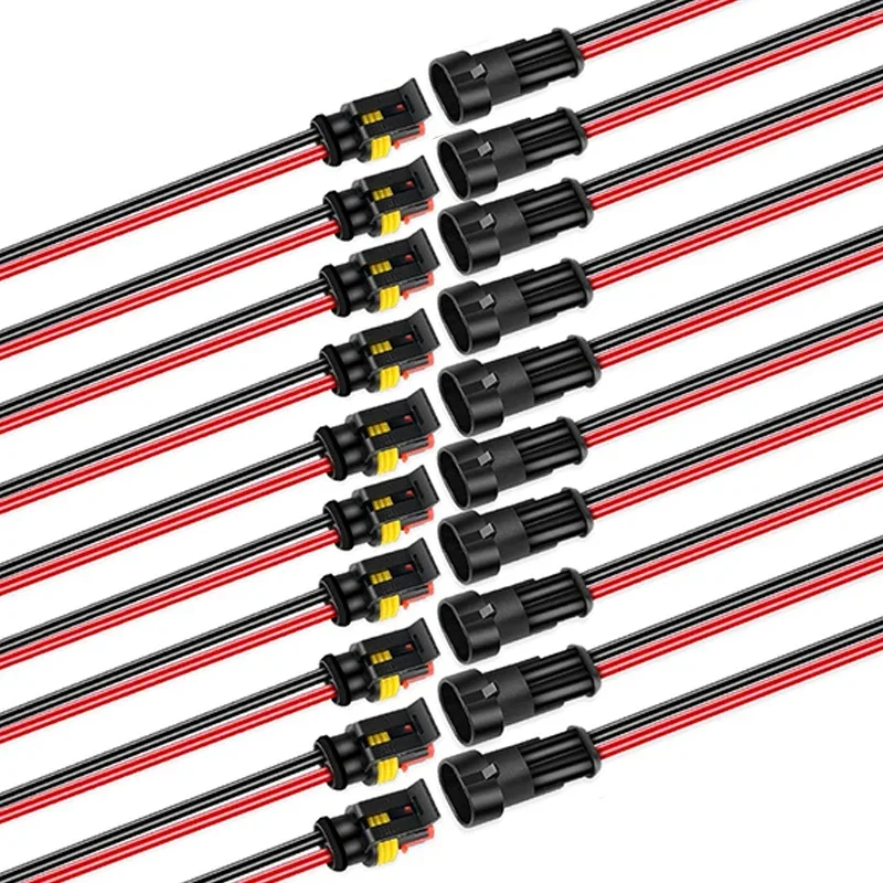 16 AWG водонепроницаемые автомобильные штекерные электрические разъемы, штепсельная вилка, 2-контактный путь с проводом для автомобиля, мотоцикла, скутера, морского транспорта