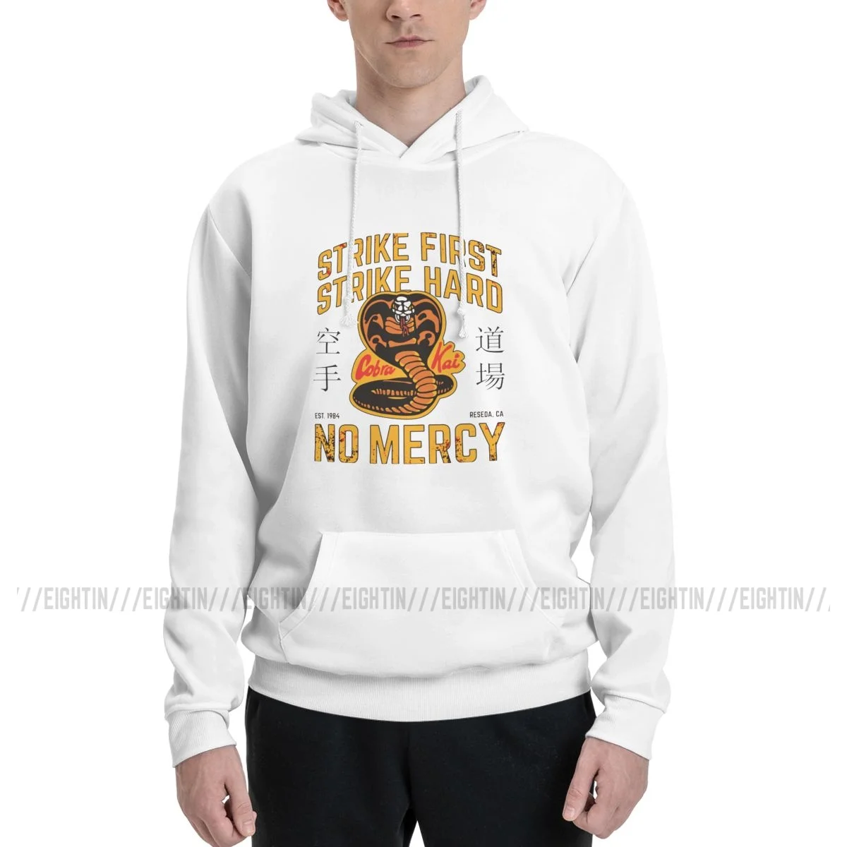 

Cobra Kai Strike First Strike Hard Men's Sweatshirt Leisure Couple Sweatshirt Pure Cotton Hoodies Unique Pullovers
