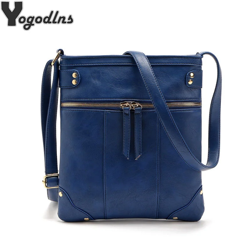 

Vintage Women Bag Double Zipper Crossbody Messenger Bags PU Leather Shoulder Bag Female Luxury Design Small Handbag bolsa