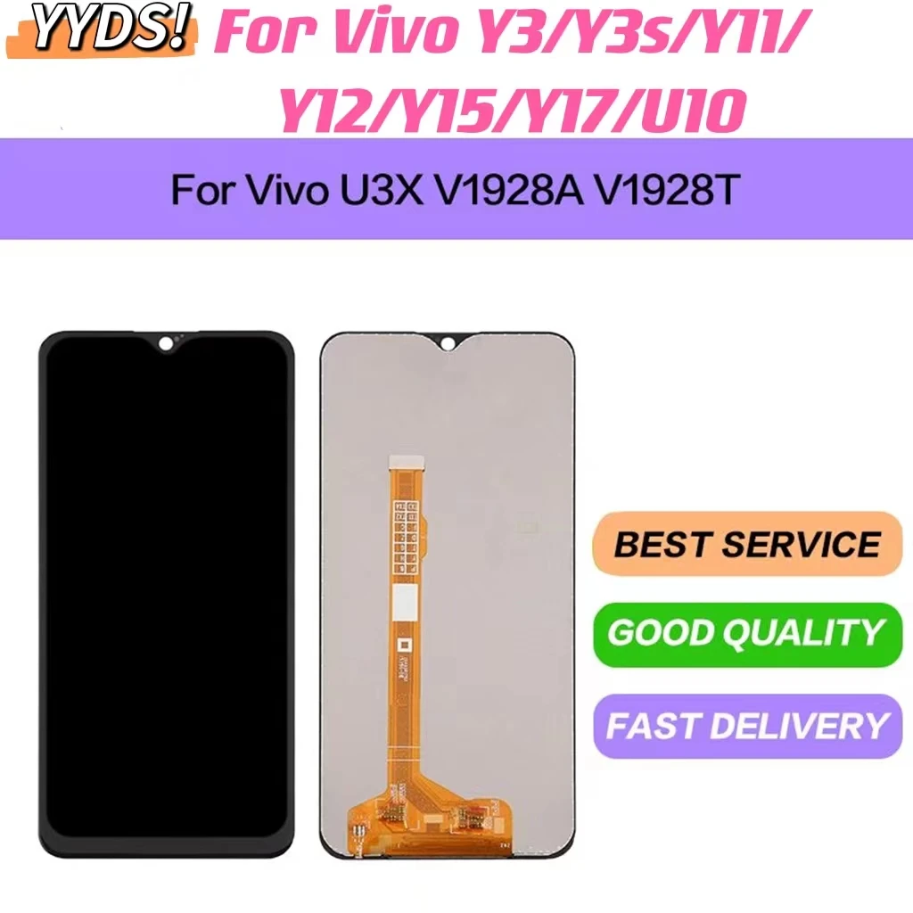 

6.35" Original LCD For VIVO Y17/Y3/Y12 LCD Display Screen Touch Digitizer Assembly For VIVO Y11/Y15/U3X/U10 2019 LCD With Frame