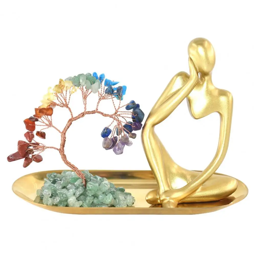 

Desktop Decor Ornament Beautiful Meditation Wire Wrapped Studying Room Faux Crystal Tree Model Household Accessories