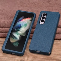 all inclusive genuine leather case for samsung galaxy z fold 3 4 case 360 full protective hinge cover for galaxy z fold3 5g case
