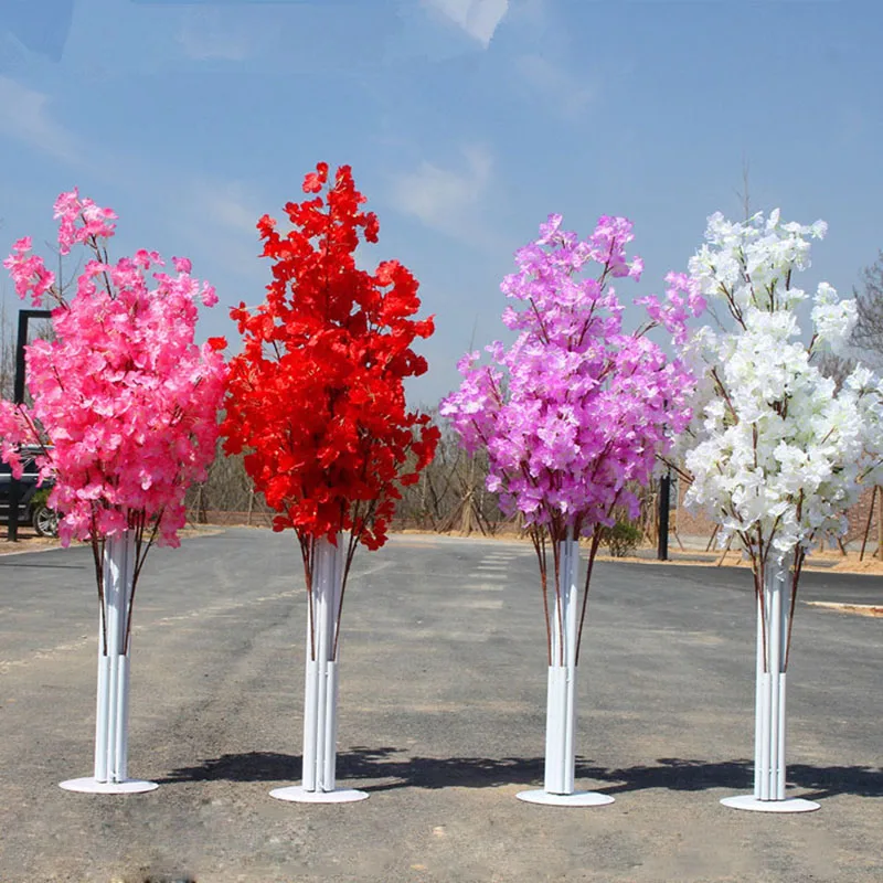 

2019 New 1.5M Height Cherry Blossoms Tree Road Leads Wedding Runner Aisle Column Shopping Malls Opened Door Decoration Stands