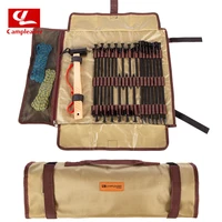 outdoor camping multifunctional ground nails storage bag portable hammer stake wind rope peg holder bag tent accessory organizer
