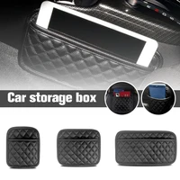 black pu leather car universal mobile phone storage bag adhesive seat back door center console storage box interior supplies