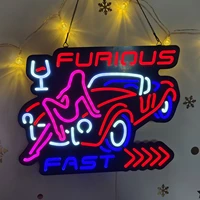 neon sign light for room decorations the fast and the furious movie fans art wall decor racing party decor