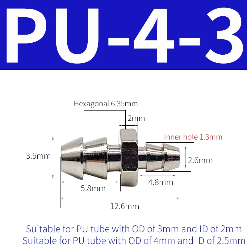 10 шт., мини-разъем для пагоды, соединитель M3 M4 M5-воздушная трубка 3 мм, 4 мм, 6 мм, латунная пневматическая трубка Pagoda, воздушное быстрое соединение, Т-образный тип