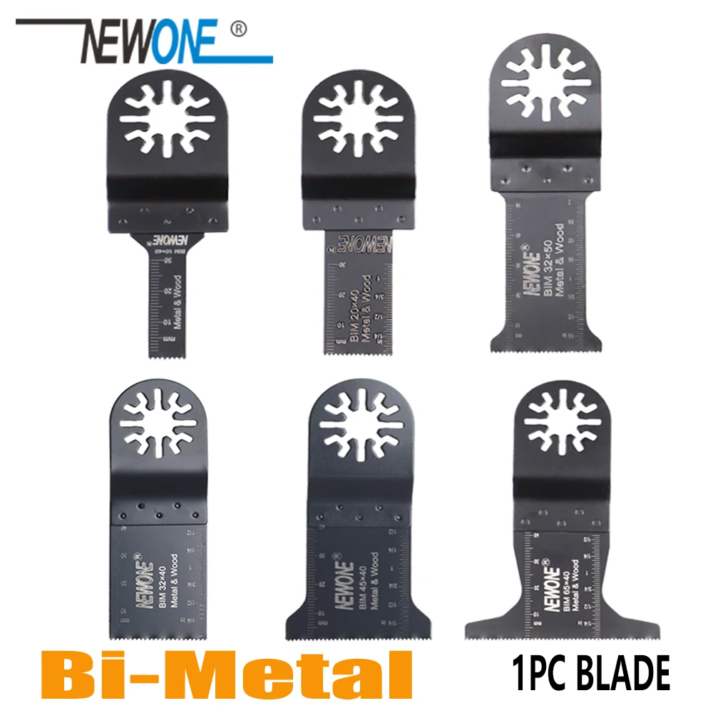 NEWONE 10/20/32/45/65 мм, биметаллический Осциллирующий Мультитул, лезвие пилы для древесины/пластика/металла, аксессуары для электроинструмента