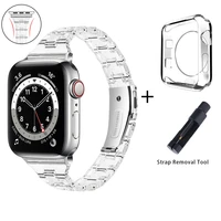 slim transparent strap for apple watch band 41mm 45mm 44mm 40mm 38mm 42mm clear correa bracelet for iwatch series 7 6 5 4 3 2 se