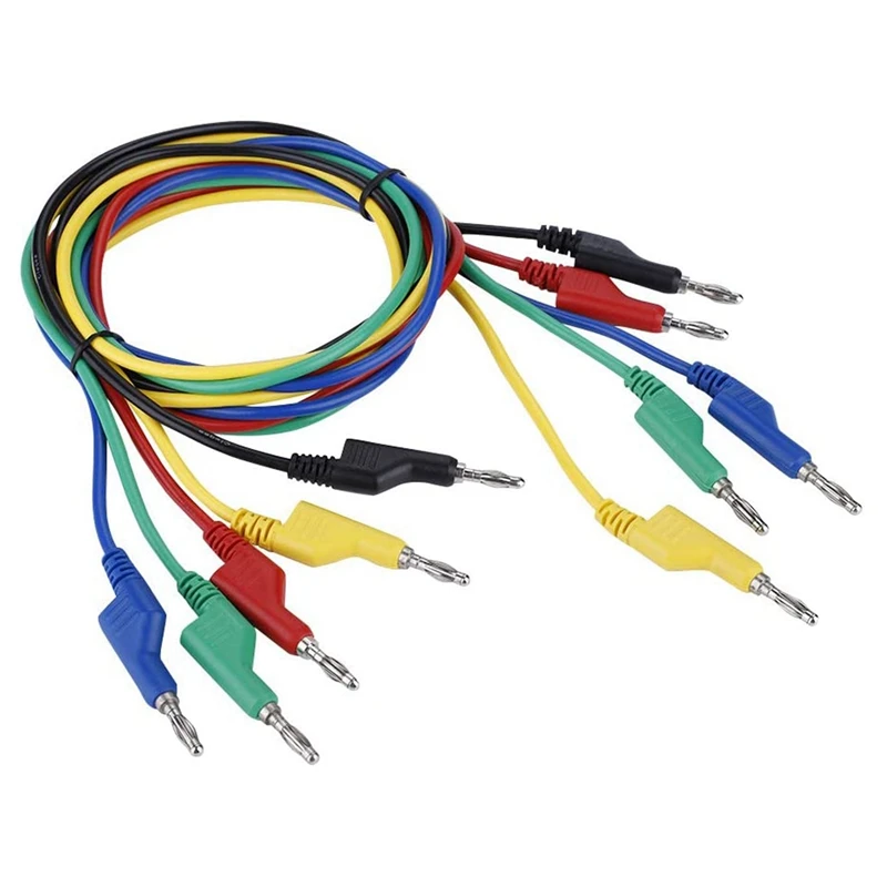 

5 Pieces Of Banana Test Wire, Banana Plug Test Wire, For Multimeter, 1M 4Mm Banana Plug Wire Test Wire