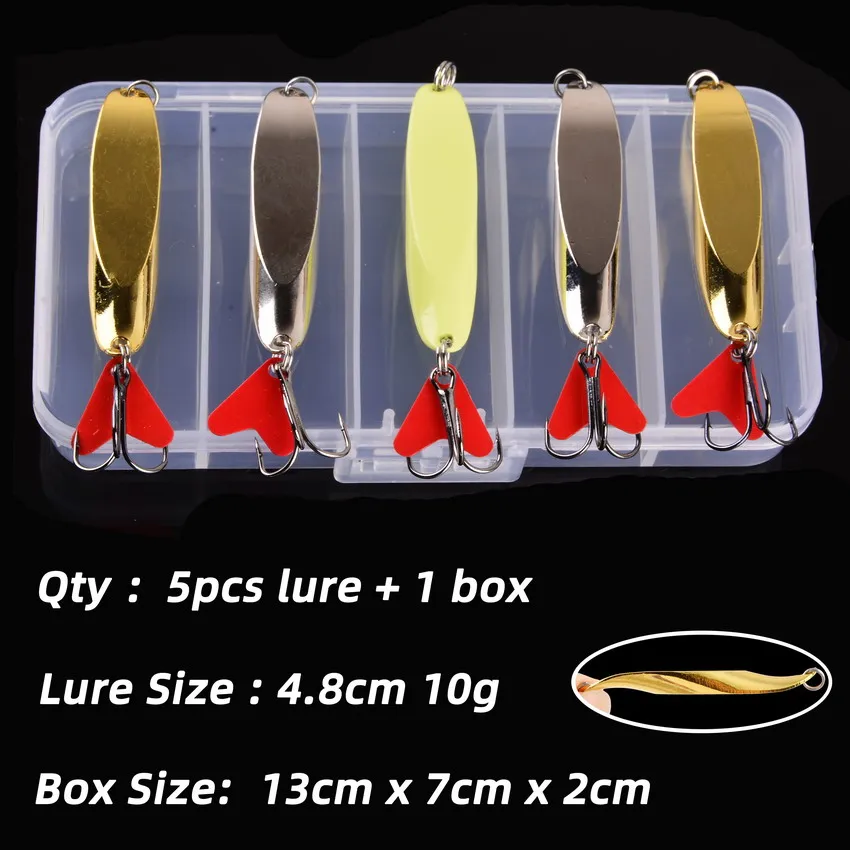 

5 шт./корт., металлические рыболовные приманки, 10 г, 15 г, 21 г