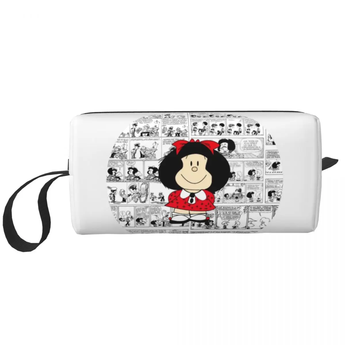 

Mafalda Cartoon Quino Comics Travel Cosmetic Bag Women Makeup Toiletry Organizer Lady Beauty Storage Bags Dopp Kit Case Box