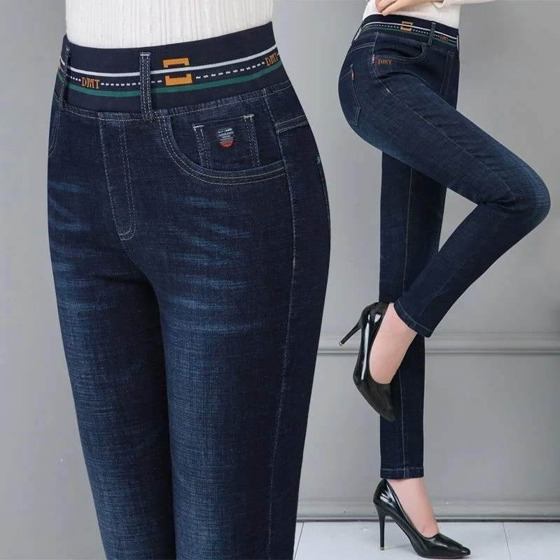 

Hot jeans,2023 Woman Jeans Pants Elastic Waist Jeans for Women Autumn Winter High Waist Tight Skinny Pants Pantalones