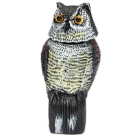 plastic owl scarecrow sculpture with rotating head for garden outdoor