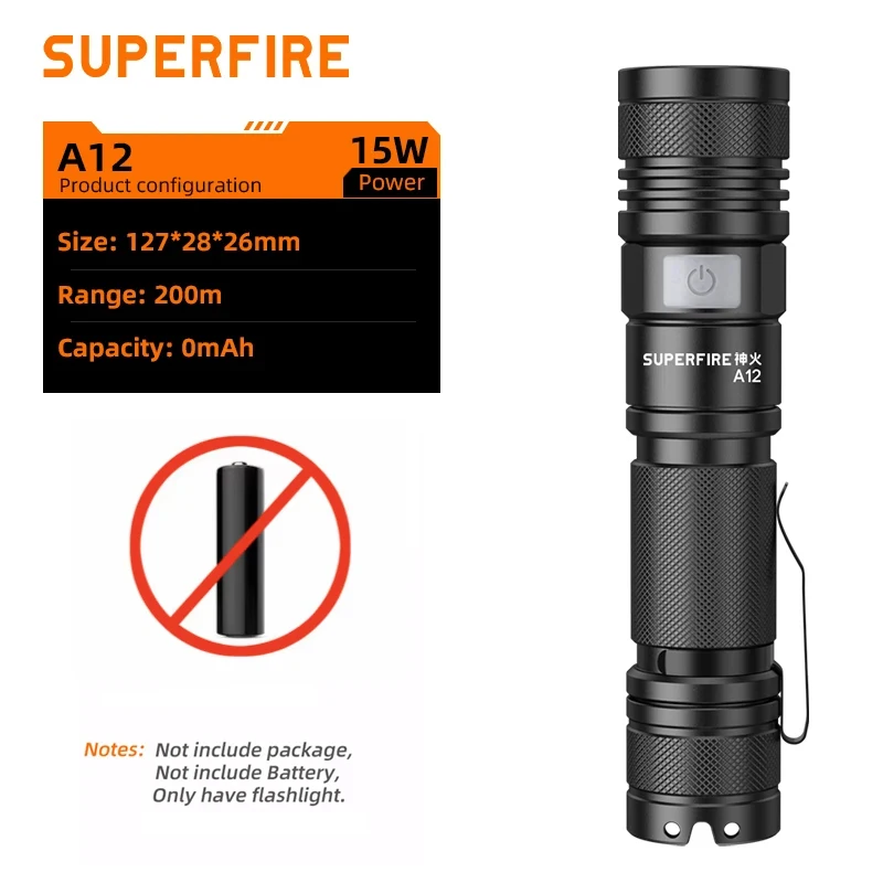 

SUPERFIRE A12 Тактический фонарь