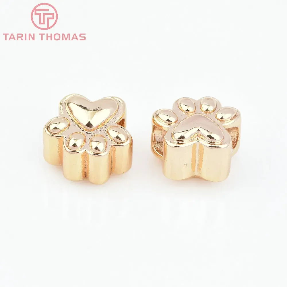 (7563) 6 шт. 12x11 мм 24-каратного золота в форме когтей макропористые бусины браслет