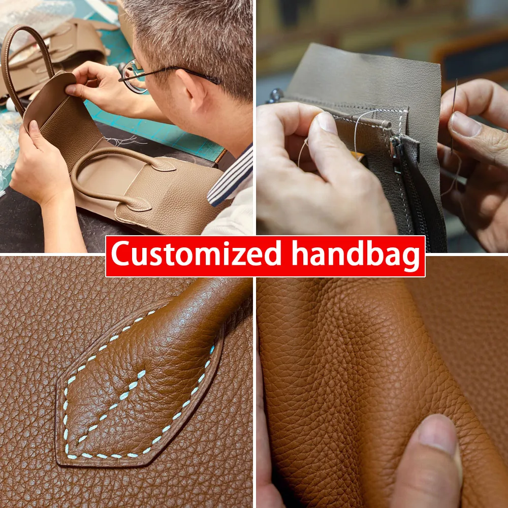 

Customized handbag Pure handmade luxury designer classic handbag Top quality leather women's bag Grain grain cow leather