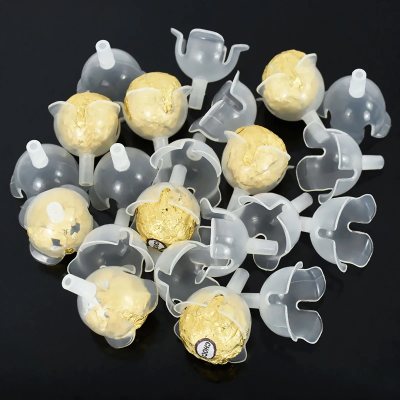 

20Pcs Chocolate Ball Holder Case Flower Candy Ball Bouquet DIY Fixed Base Made Of Acrylic Decorative Chocolates Base Supplies