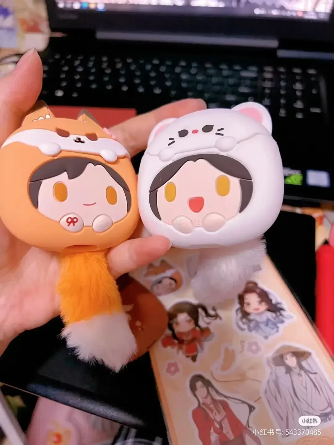 Наушники Bluetooth с изображением лисы кролика голубого цвета