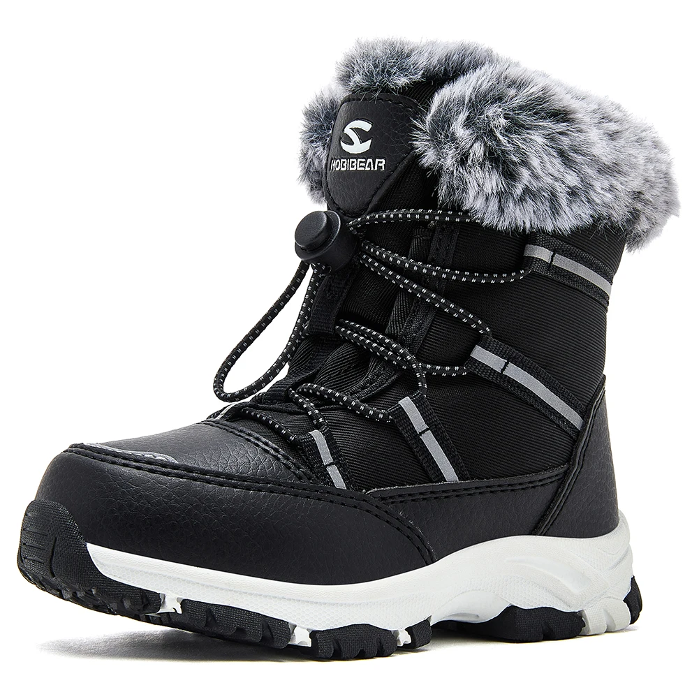 Hobibear/детские Зимние Ботинки Унисекс Нескользящие Водонепроницаемые Туфли