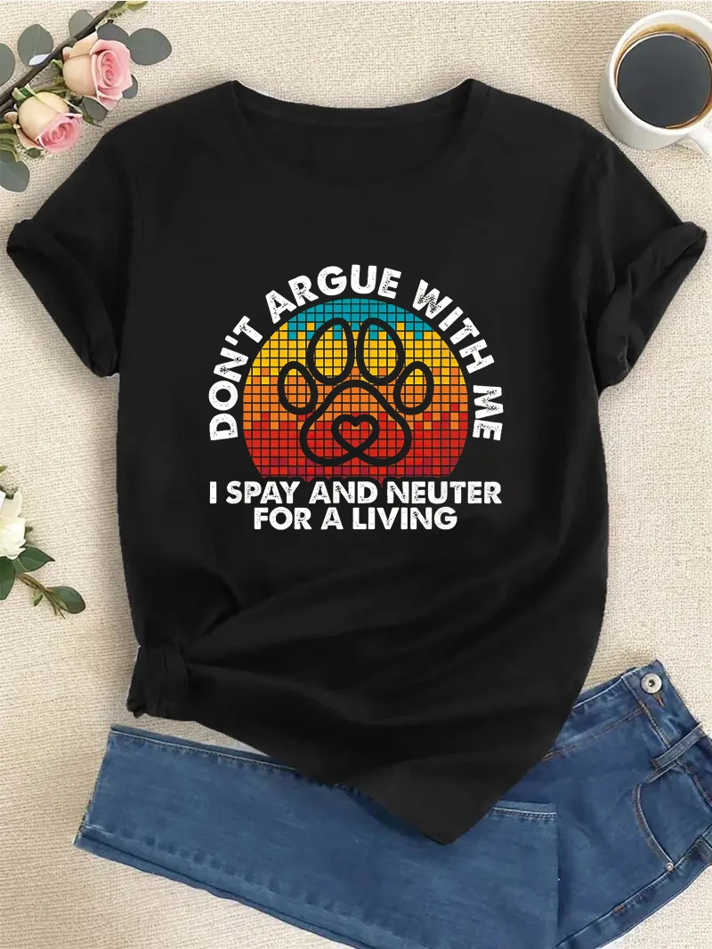 Женская летняя футболка с коротким рукавом и круглым вырезом