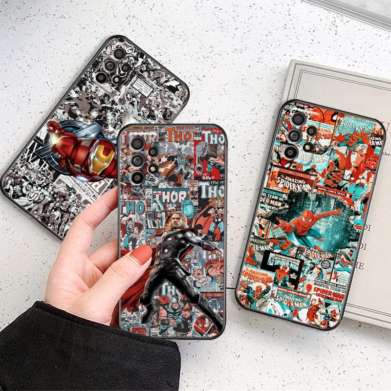 

Avengers Captain America Iron Man For Samsung Galaxy A52 4G A52 5G Phone Case Cases Liquid Silicon Full Protection Soft Back