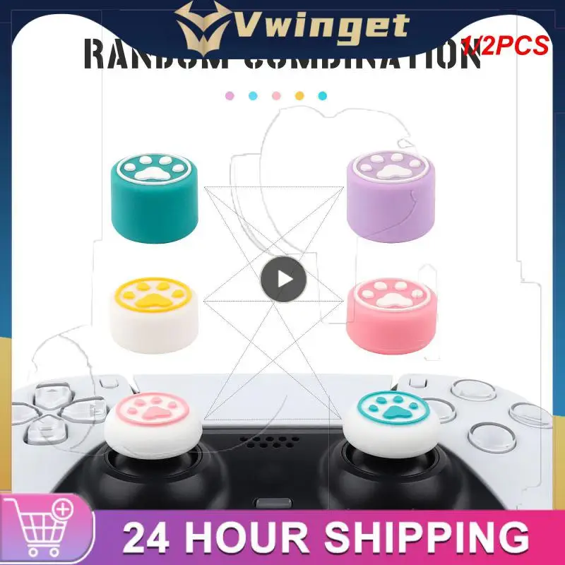 

1/2 шт. Светящиеся в темноте силиконовые колпачки для захвата большого пальца для PS5 переключатель светящийся Геймпад контроллер Джойстик