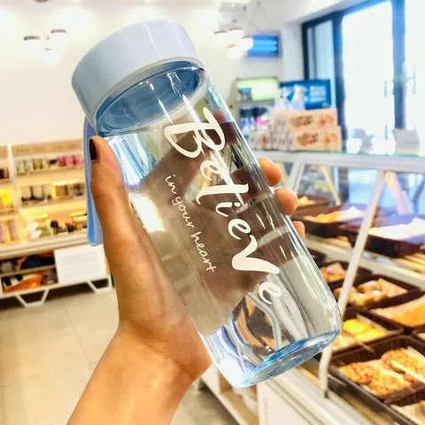 Пластиковая матовая стеклянная спортивная чашка для холодной воды, креативная Матовая бутылка для воды, кухонная посуда для напитков, кружка для питья для пар