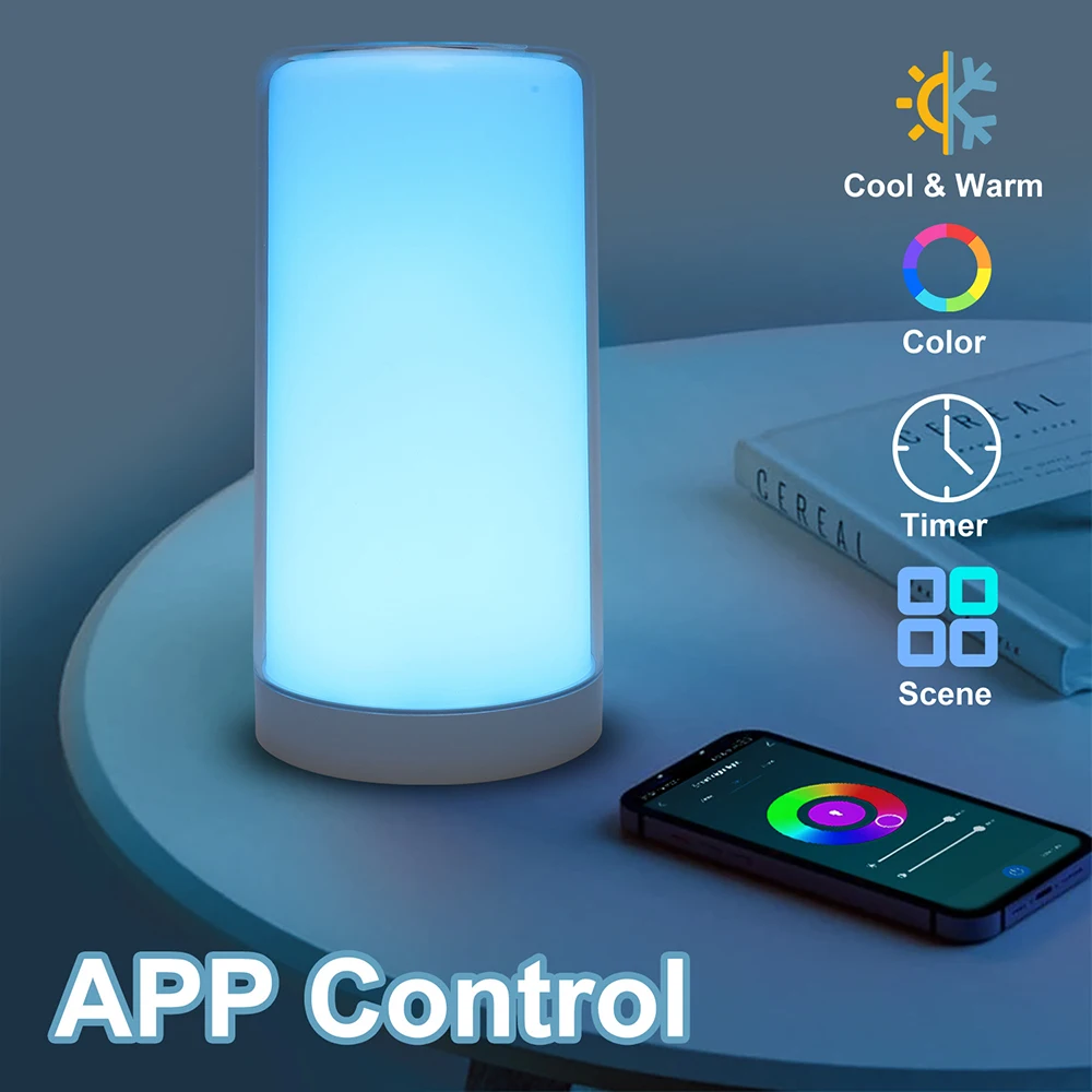 Milhões de Cores Lâmpada de Toque Candeeiro de Mesa Lâmpada de Cabeceira Luz da Noite Luz da Noite do Bebê Inteligente Temporizador Usb Estudo Interior Presente 16 Rgb Led